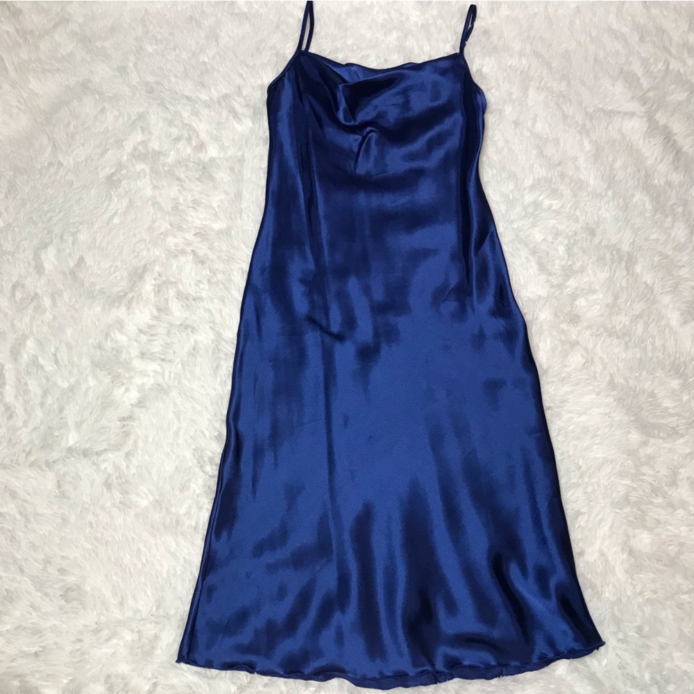 Bebe royal blue satin dress size XS